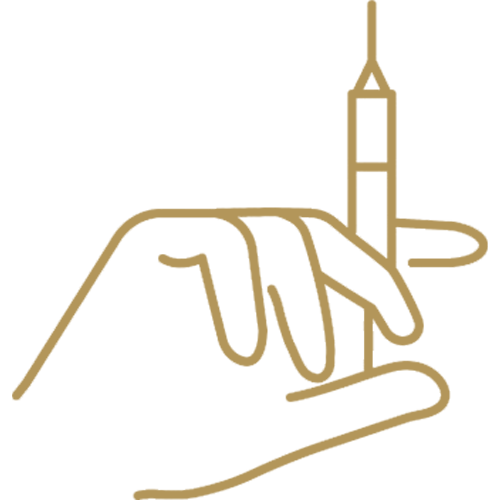Icon hand with needle